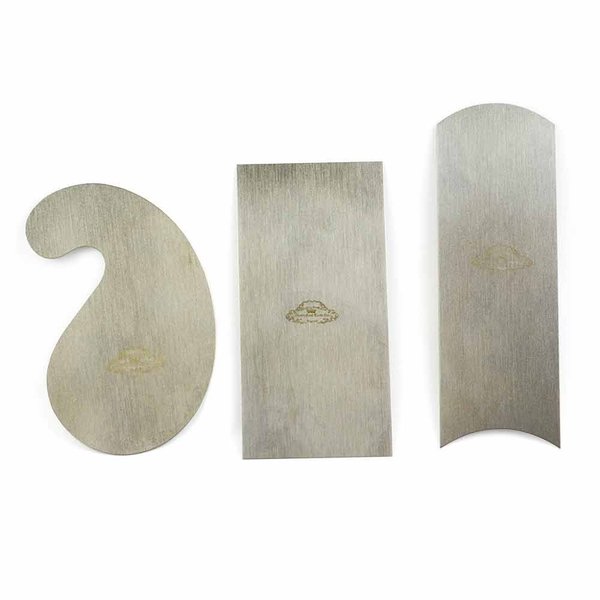 Crown Tools 2-1/2 Inch x 5 Inch Cabinet Scraper (Gooseneck, Rectangular & Curved) - Set of 3 20188